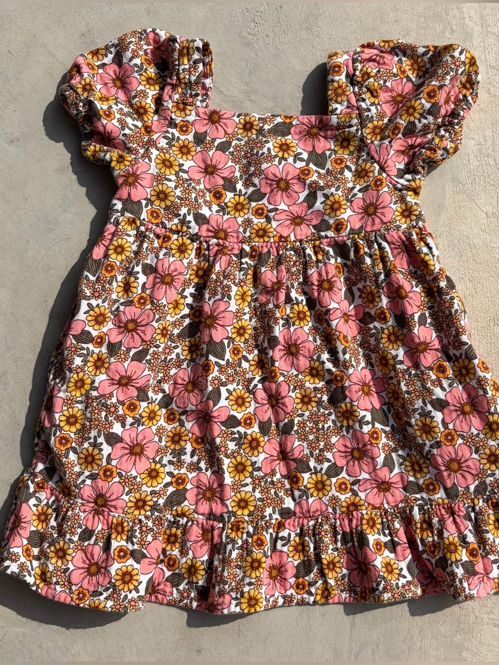 Cat and Jack - Pink and Yellow Floral Dress - Size 3T